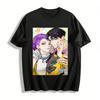 Chinese Style Anime Couple Print Short Sleeve T-Shirt Unisex Loose Casual Trendy Top Pure Cotton T-shirt
