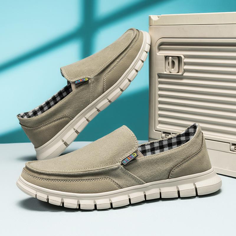Men's Shoes Summer New One-pedal Breathable Lazy Shoes Men's Casual Canvas Shoes Men's Old Beijing Cloth Shoes