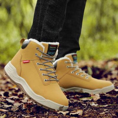 Herrenstiefel Winter mit Fell Warme Schneestiefel Herren Winterstiefel Arbeitsschuhe Herrenschuhe Mode Gummi-Knöchelschuhe fhn89