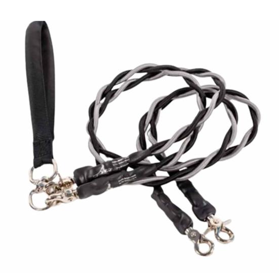 Double Bungee Dog Leash 360-degree Swivel Tangle-Free Dual Dog Leash Shock Absorbing