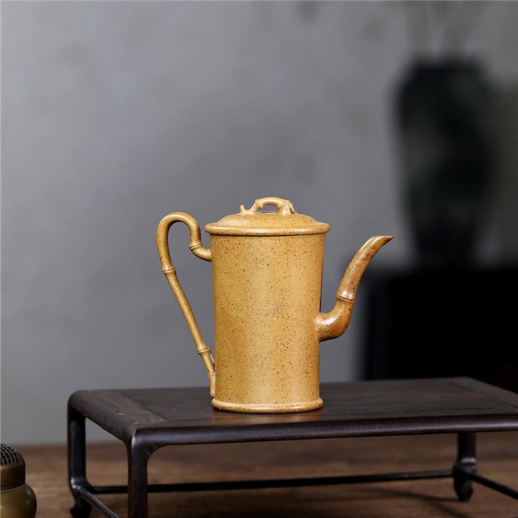 High Bamboo Section Yixing Zisha Teapot, Handmade Duan Ni, Original Ore, High-Temperature, Household Tea Pot and Set.