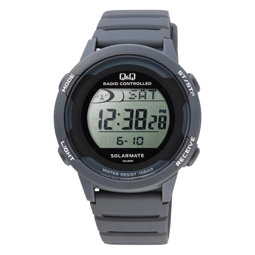 Citizen QQ Digital Solar Waterproof Watch Date Men s Navy with Resin Strap D01A-002VK