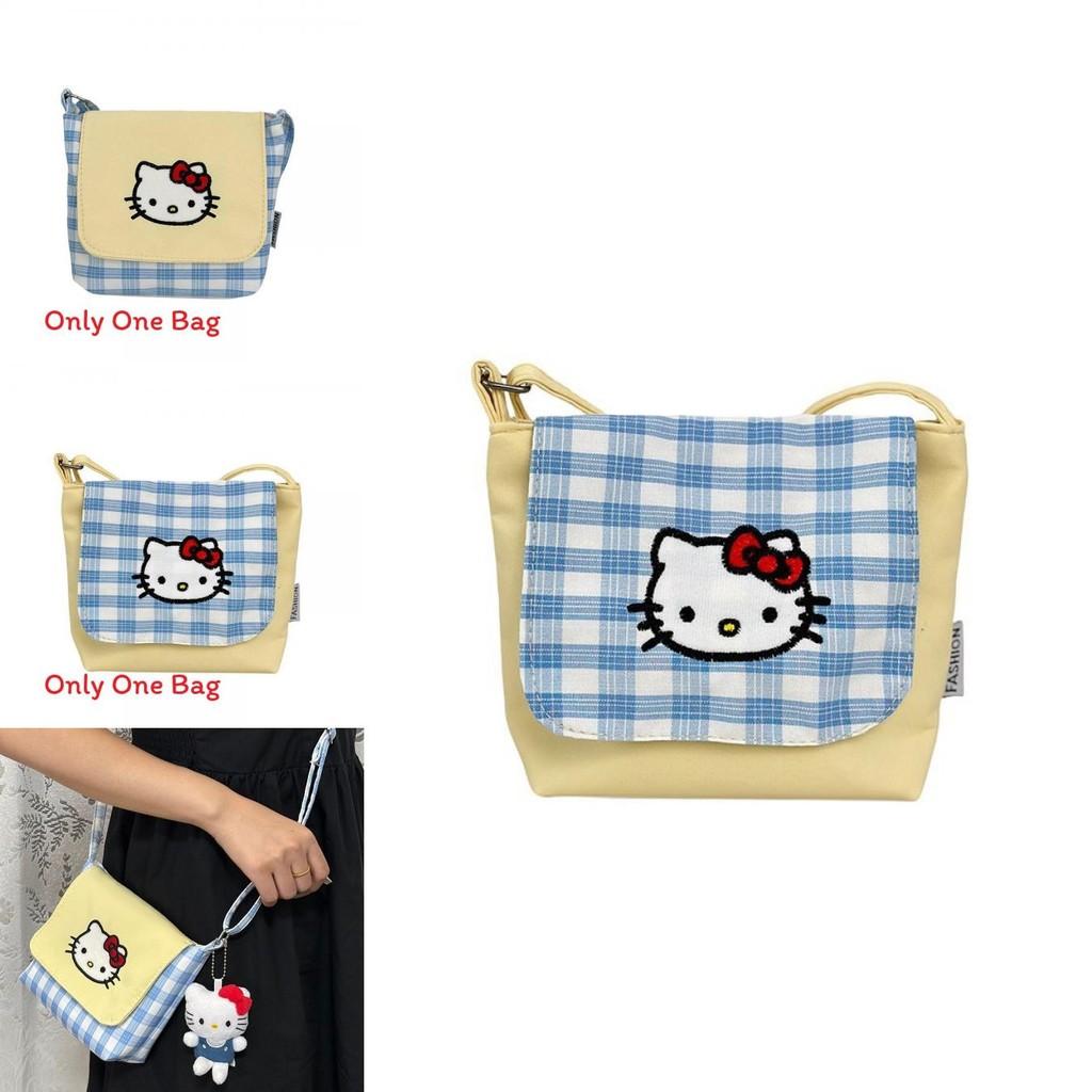 Cute Kitty Cat Small Shoulder Bag With Colorblock Nylon For Daily Use