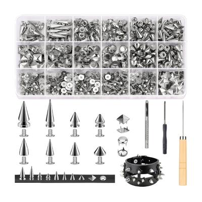 Pack of 455 Alloy Rivets Set for Enthusiasts Featuring 10 Different Size Tool Included for Bag Repair