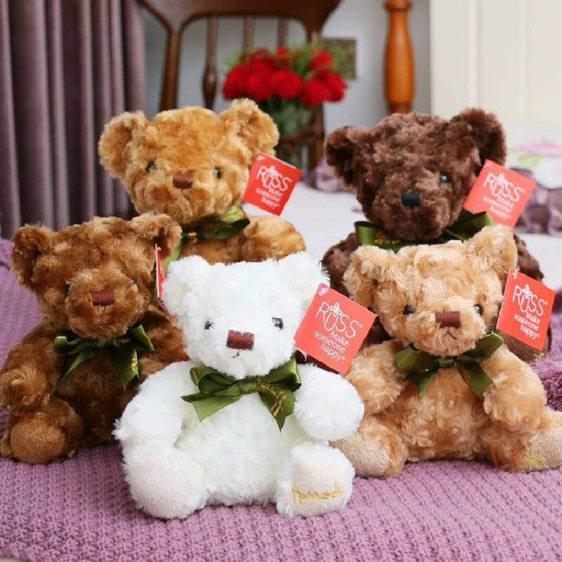 Adorable 7-inch Teddy Bear Plush Toy With Soft Coral Fleece Small Huggable Teddies