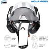 CE Construction Safety Helmet With Visor Built In Goggles Earmuffs Reflective Stickers For Engineer ABS Hard Hat ANSI Industrial