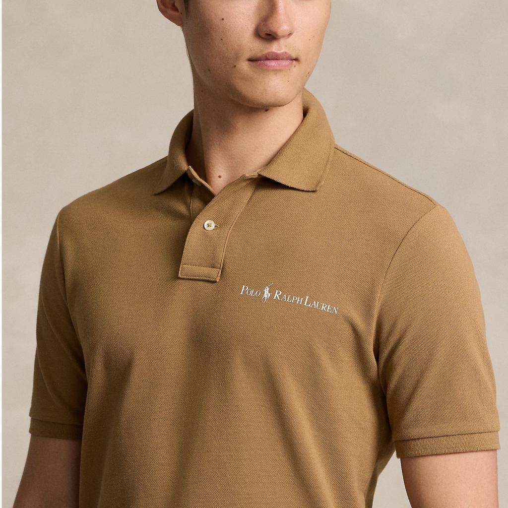 Polo Ralph Lauren Solid Color Logo Embroidered Casual Short Sleeve Polo Shirt Men Tops Brown Yellow MNPOKNI1N822948-270