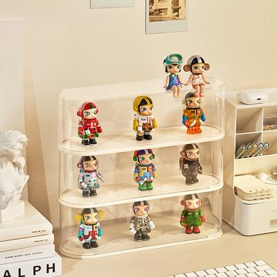 Expositor de Rack para Caixas Surpresa Caixa de Exibição Feita à Mão Caixa Acrílica Transparente à Prova de Poeira para Bonecos Lego Coberta, Empilhável Desenho Animado