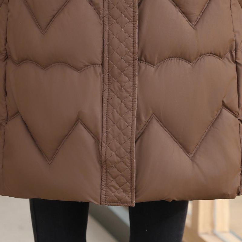 Mărimea Plus 2XL-6XL Casual de vârstă mijlocie Parka lungă de iarnă pentru femei Jachetă elegantă de damă cu glugă groasă îmbrăcăminte exterioară caldă Paltoane de iarnă