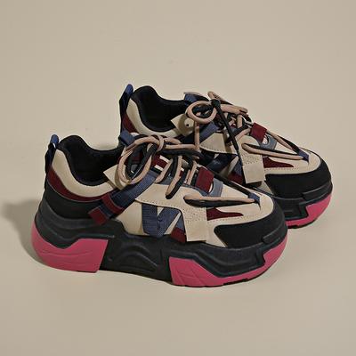 2025 Nowe Damskie Buty na Platformie Styl Koreański Pasujące do Wszystkiego Casualowe Sneakersy Projektanckie Damskie Outdoorowe Wygodne Buty Podwyższające
