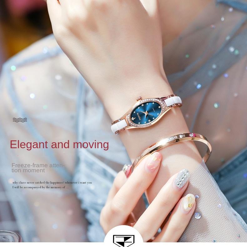 JINSHIDUN Brand Watches Swiss Watch Quartz Movement Fashion Waterproof Thin Women's Watch Women