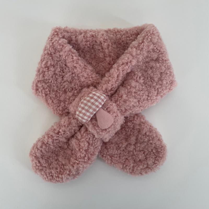 Korean Cartoon Mushroom Kids' Scarf: Unisex, Thickened Crossed Neck Warmer