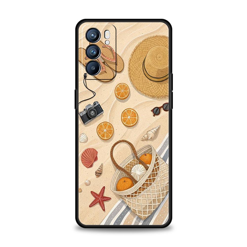 Summer Beach Phone Case For Oppo Reno 13 12 11 10 7 F Find X5 X6 A98 A80 A79 A78 A57 A54 A31 A17 Pro 5G Soft TPU Cover Funda Bag