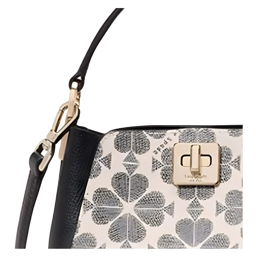 Kate Spade Flower Artificial Leather Shoulder Bag, Crossbody Bag, Handbag Mini Women's Black KK996-001