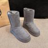 Thick-soled snow boots women's winter 2025 new fur integrated medium boots piled and thickened warm snow cotton shoes