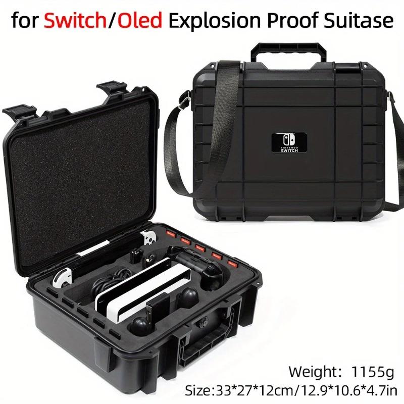 For NS Explosion-Proof Suitcase Hard EVA Storage Bag For Nintendo Switch OLED Console Waterproof Box Shoulder Bag