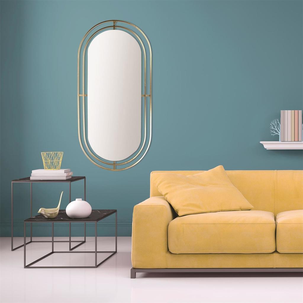 ART DECO MIRROR WITH GOLDEN METAL FRAME