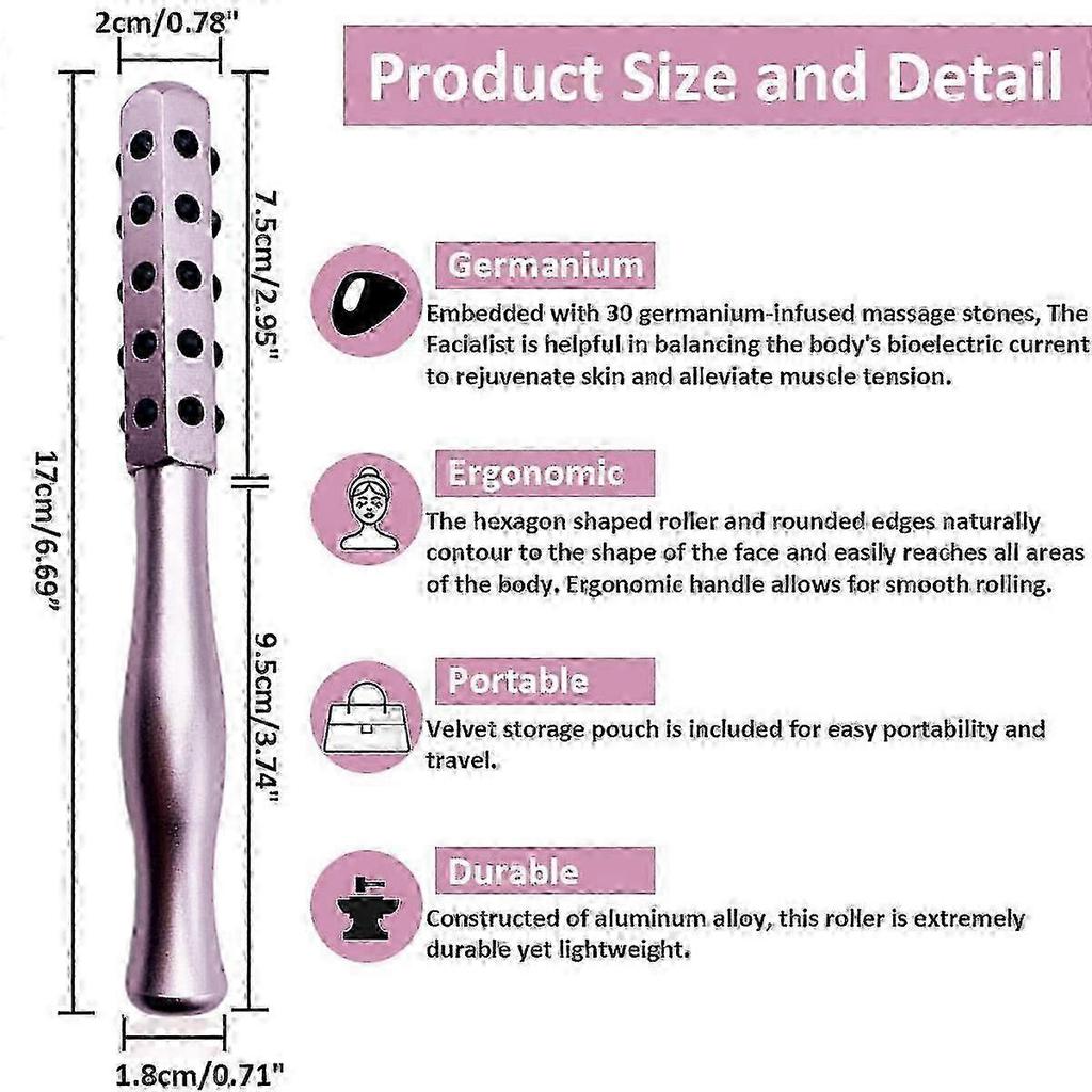 Gesichtsroller-Massagegerät, Germaniumstein Lifting-Gesichtsmassage-Roller, Schönheitsroller für Gesicht, Augen, Kinn, Nacken Hautpflege Anti-Aging Faltenreduzierend