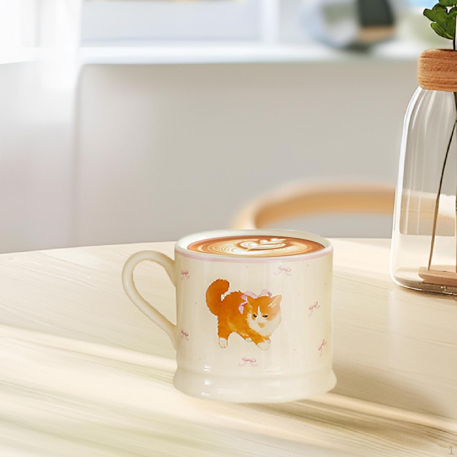 

Керамическая кофейная кружка, чашка для питья воды, подарок для напитка 290 мл, оригинальная, стильная, для сока, с милым котом