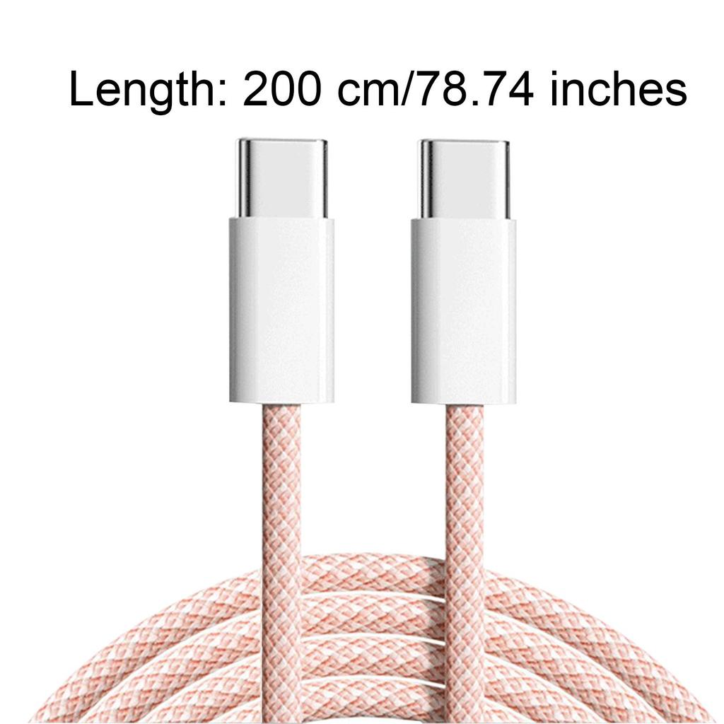 USB C To USB C Cable USB Type C 480Mbps Woven Data Cable Fast Charge Cable For Laptop Smart Phone Length 1M/2M