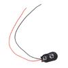 10 Pack 9V Battery Clip I Type Faux Leather Black Red Wires Leads Length 5.9"