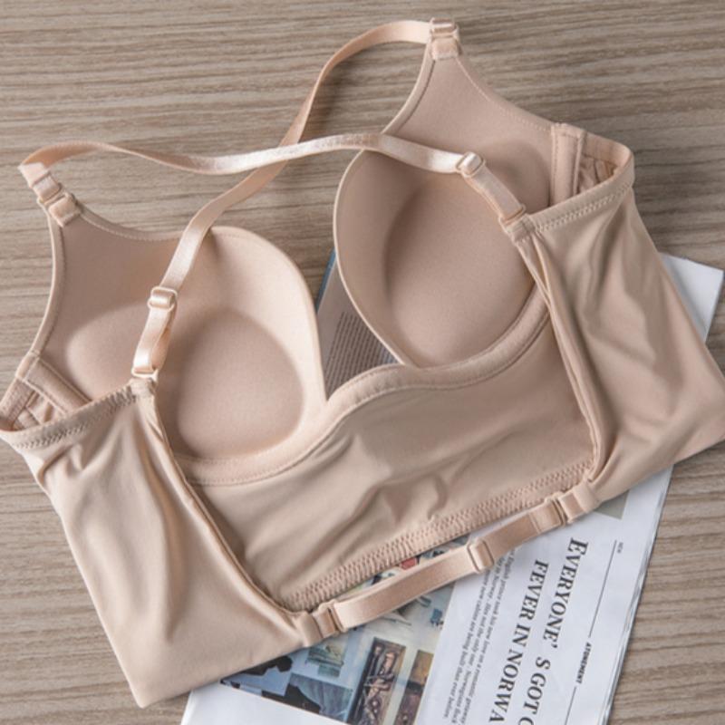 Sexy U-shaped Backless Bra for Small Breasts Gathered and Held Back Seamless European and American Underwear