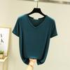 Women's Short-Sleeve Modal V-Neck White Ice Silk Loose T-Shirt