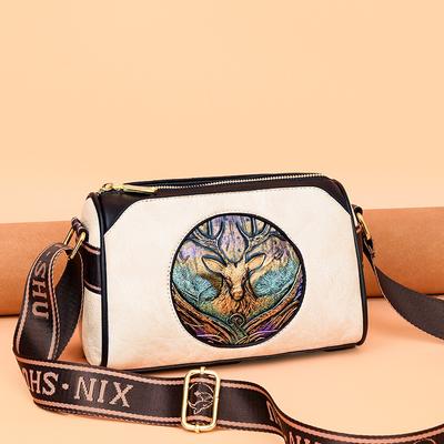 Sac à bandoulière pour femme en relief de style chinois, sac à bandoulière tendance et spacieux, sac à main multifonctionnel décontracté à texture premium