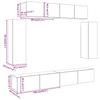 6 Piece Wall Mounted TV Cabinet Set Artisan Oak Particleboard