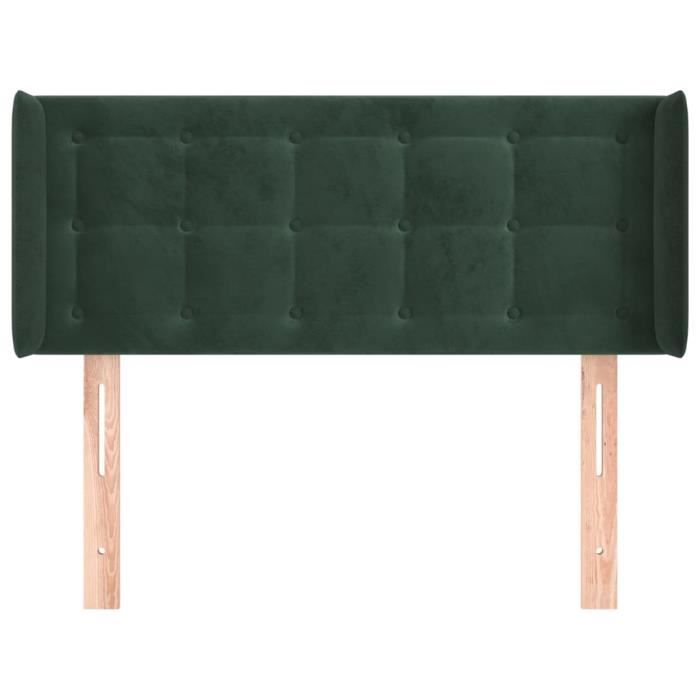 VidaXL Tête de lit avec oreilles Vert foncé 83x16x78-88 cm Velours3119235