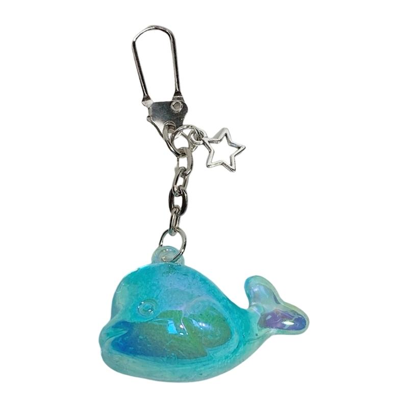Multicolor Resin Whale Keychain Stylish Beadwork And Decoration Gift For Her