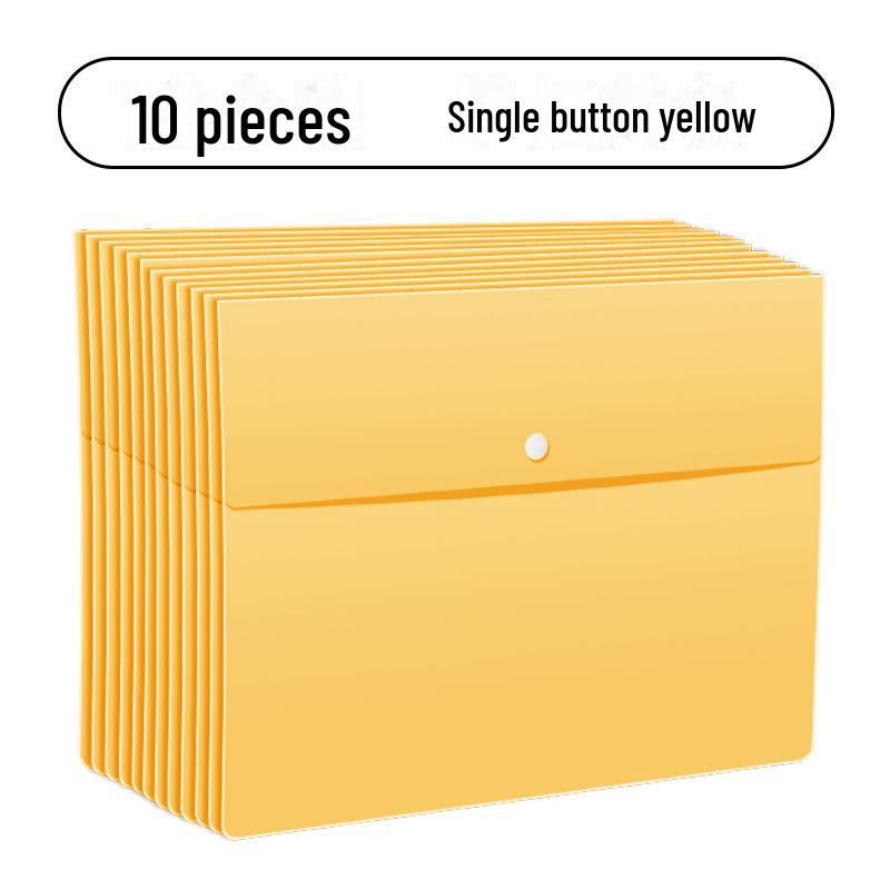 A4 Thickened PP Snap Button File Bag for Documents and Policies