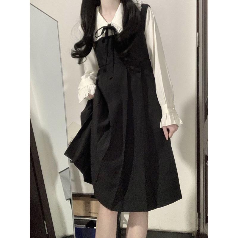 Japanese-Korean Style Loose Suspender Dress for Female Students
