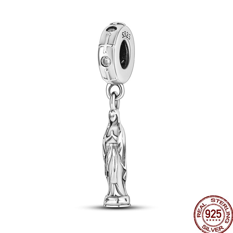 New Shiny Zircon Copper Religious Angel Cross Series Beads Suitable For 3Mm Original Bracelet Diy