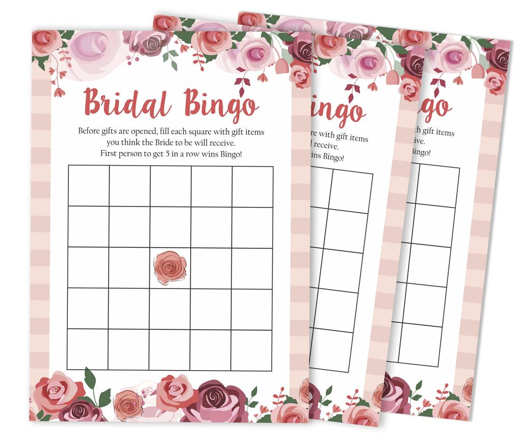 Inkdotpot 50A FloralA BingoA JogoA CartasA Para Chá de Casamento Festa de Despedida de Solteira A Granel Quadrado Em Branco Preencher Presente