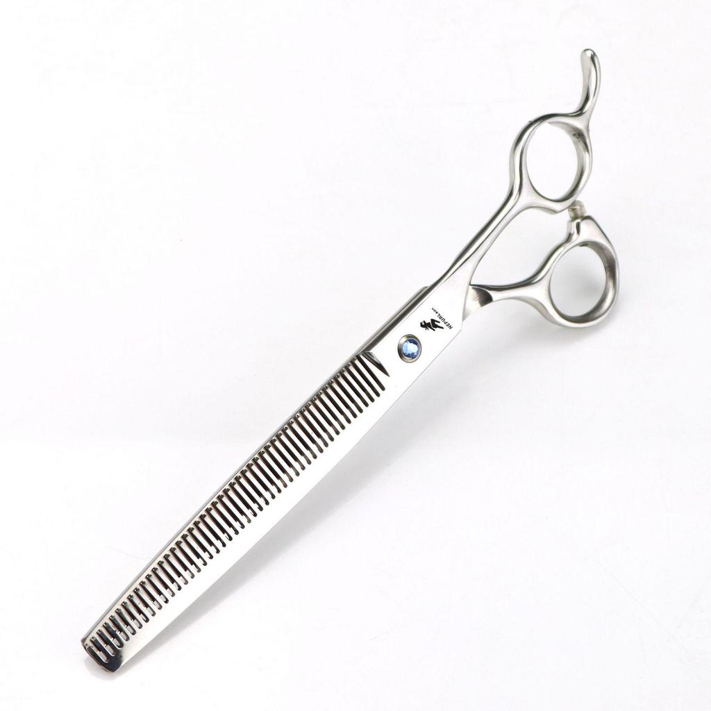 Napson 8-inch Glossy 5-Piece Pet Grooming Scissors Set with Straight Shears, Rake Comb, and Fishbone Tooth Comb