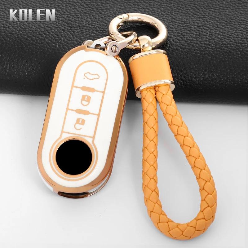 Fashion Tpu Car Key Case Cover For Fiat 500 Ducato Panda 500L Punto Lancia Musa For Citroen Jumper For Peugeot Boxer Keychain
