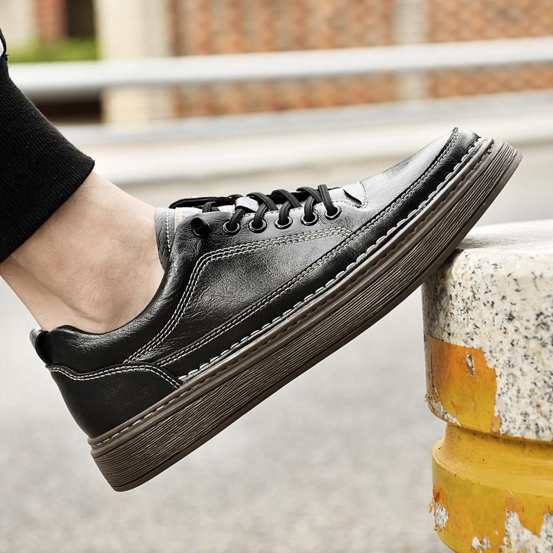 2025 Plus Large Size 46 47 Board Shoes Men Loafers Leather Man Casual Sneakers Mens Slip On Flats Male Skateboard Skate Shoes