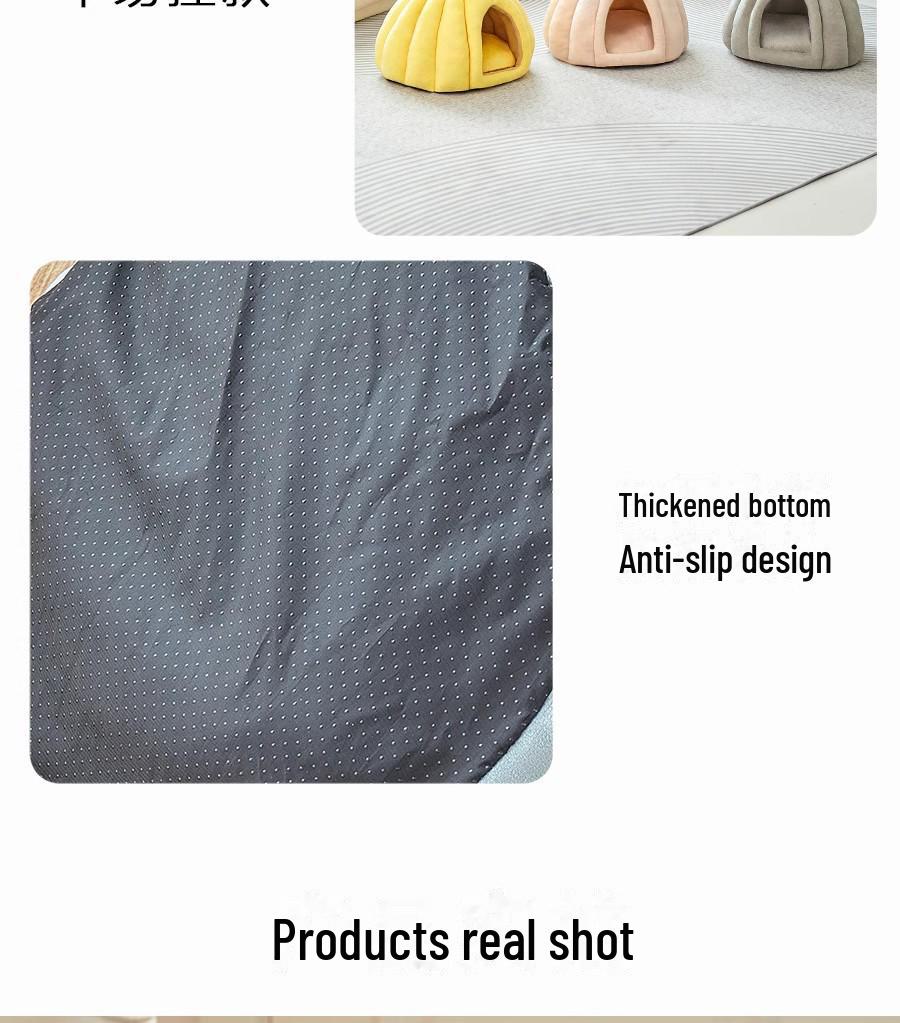 Pumpkin-shaped Pet Bed for Cats and Dogs, Providing a Cozy, Secure Sleeping Space and Hiding Spot.