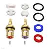 Replacement Brass Ceramic Stem Disc Cartridge Faucet Valve Quarter Turn 1/2" For Bathroom Kitchen Tap (1 Pair Hot & Cold)