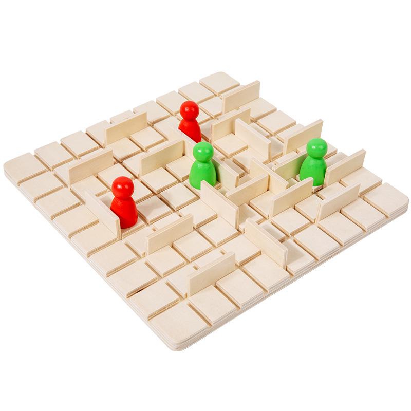 Wooden Two-Player Children's Logic Chess Game – Educational Multi-Player Brain Teaser