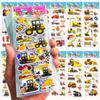 10 Blatt 3D Ingenieurfahrzeug Aufkleber für Kinder Aufgeblasene Kinder Aufkleber Jungen Mädchen Lehrer Belohnung Scrapbooking Geschenk Spielzeug