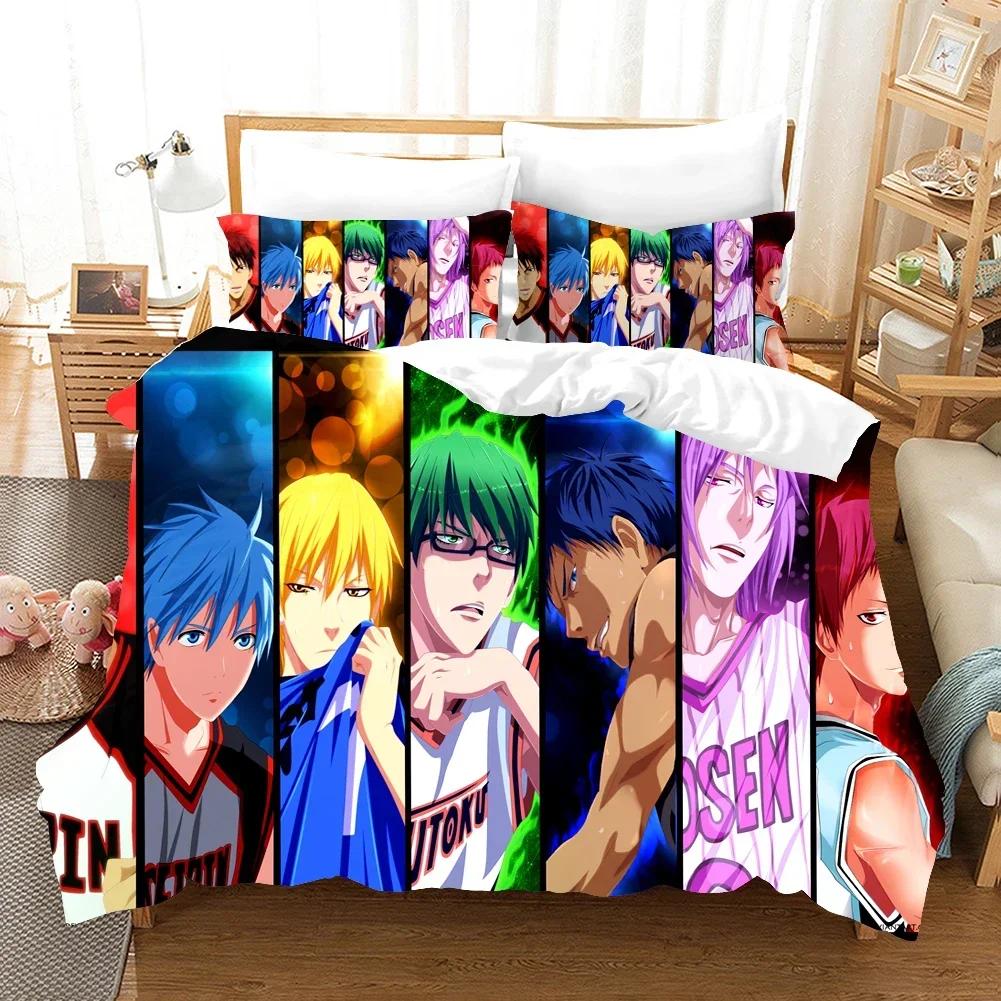 Luxury New 3D Print Anime Kids Kuroko's Basketball Bedding Set Luxury Duvet Cover Set Home Textile Queen King Single Size