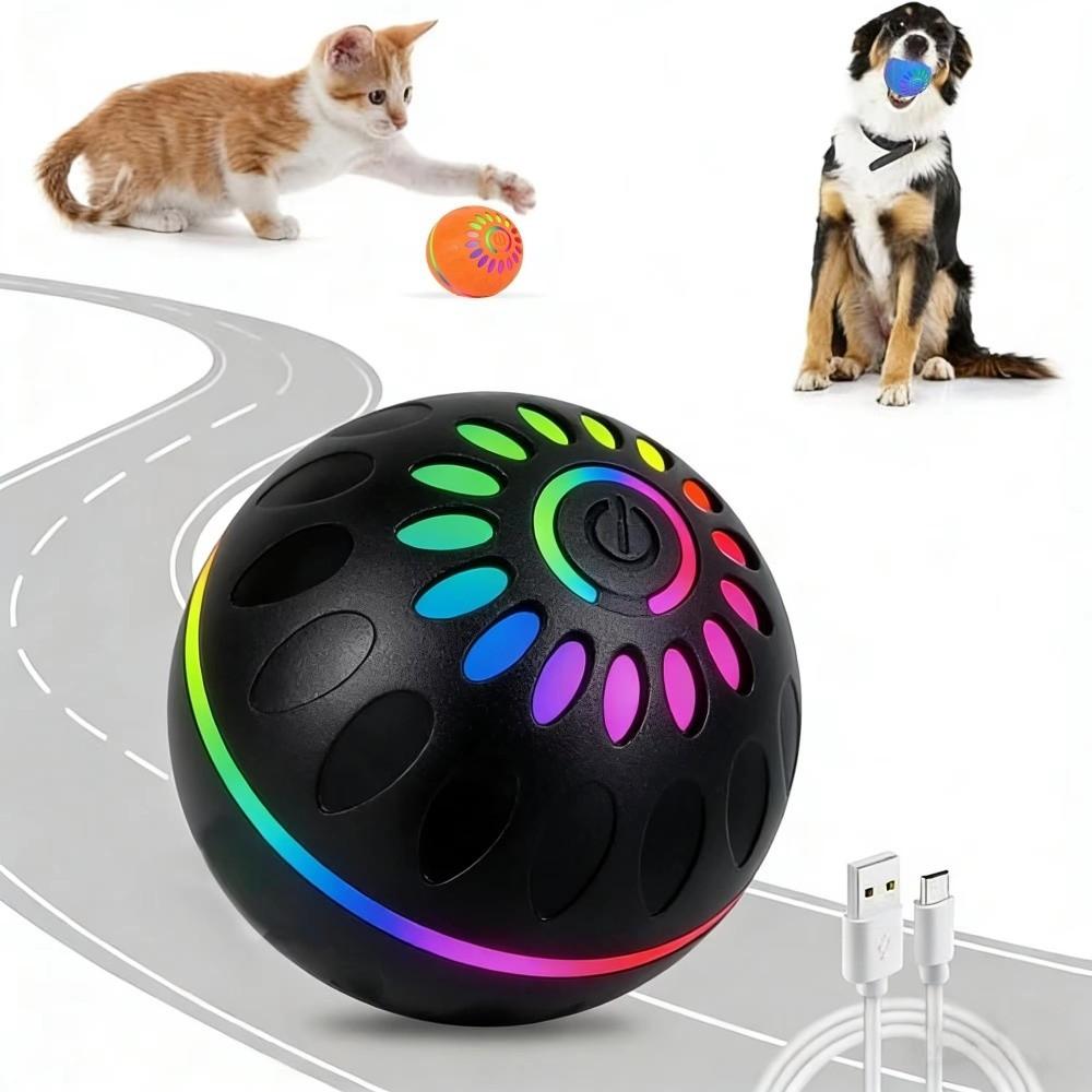 Obstacle Avoidance Interactive Rolling Ball Luminous Auto Moving Dog Toy  Pet Toy