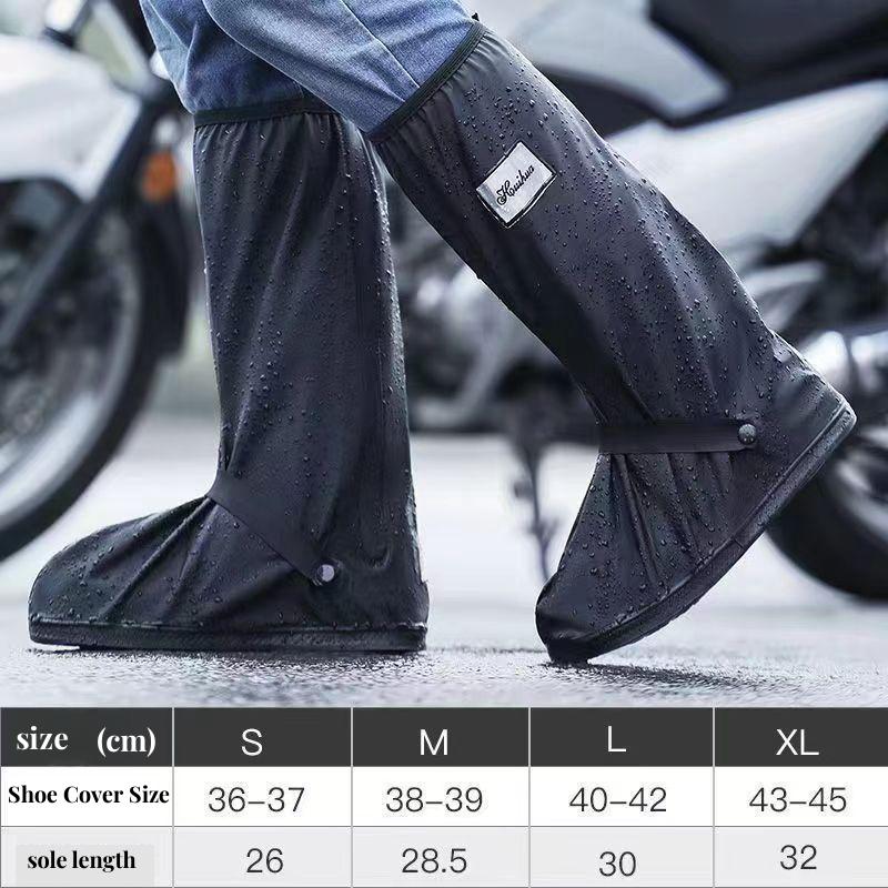 Fashion Rain Shoes Cover Men Women Waterproof Shoes Cover Protection High Cylinder Wear Resistant Light Rain Boot Accessories