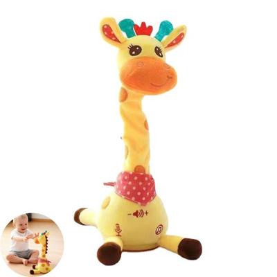 Tančící žirafa hračka s LED světly Zpívá Tancuje Opakuje co říká Plyšová žirafa hračka Dětská elektrická mluvící plyšová žirafa Hudební hračka