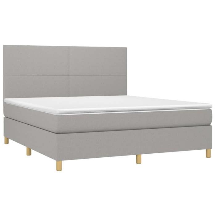 VidaXL Sommier à Lattes de Lit avec Matelas et LED, Lit Rembourré, Lit Double, Lit Adulte de Chambre à Coucher Intérieur, 3135293