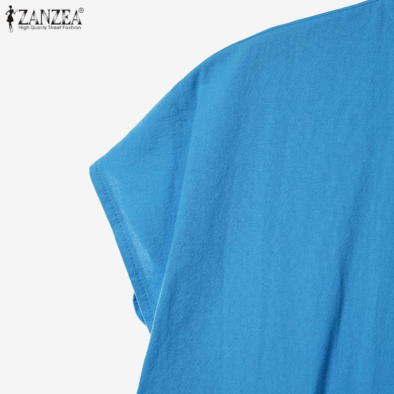 ZANZEA Women Short Sleeve Blouse and Shorts Summer Two Piece Suit Sets