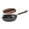 Iron Wok Traditional Hand Forged Iron Pot Big Belly Frying Pan Non Stick Uncoated Household Wok