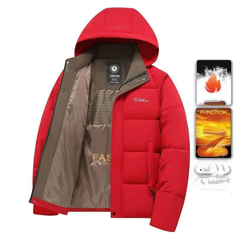 Autumn and Winter Leisure Thickened Graphene Hooded Padded Jacket Men's and Women's Bread Clothes Black Padded Jacket Warm Jacket